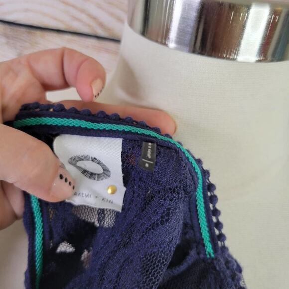 Anthropologie Akemi + Kin Lace Maite Floral Geometric Tunic Top Small - Picture 7 of 8